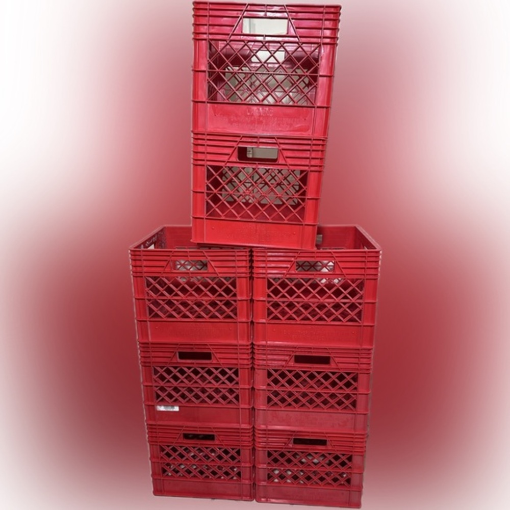 4 Rigid Milk Crates 12x12x10 1/2 used College Dorm